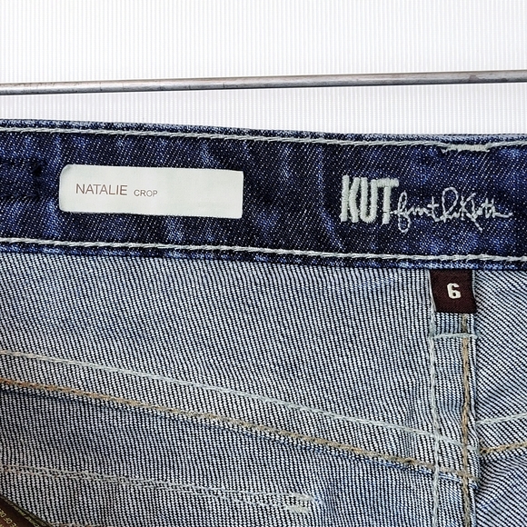 KUT from the Kloth Natalie Crop Capri Blue Jeans Size 6~Cuffed Hem~32×18 - Picture 5 of 10